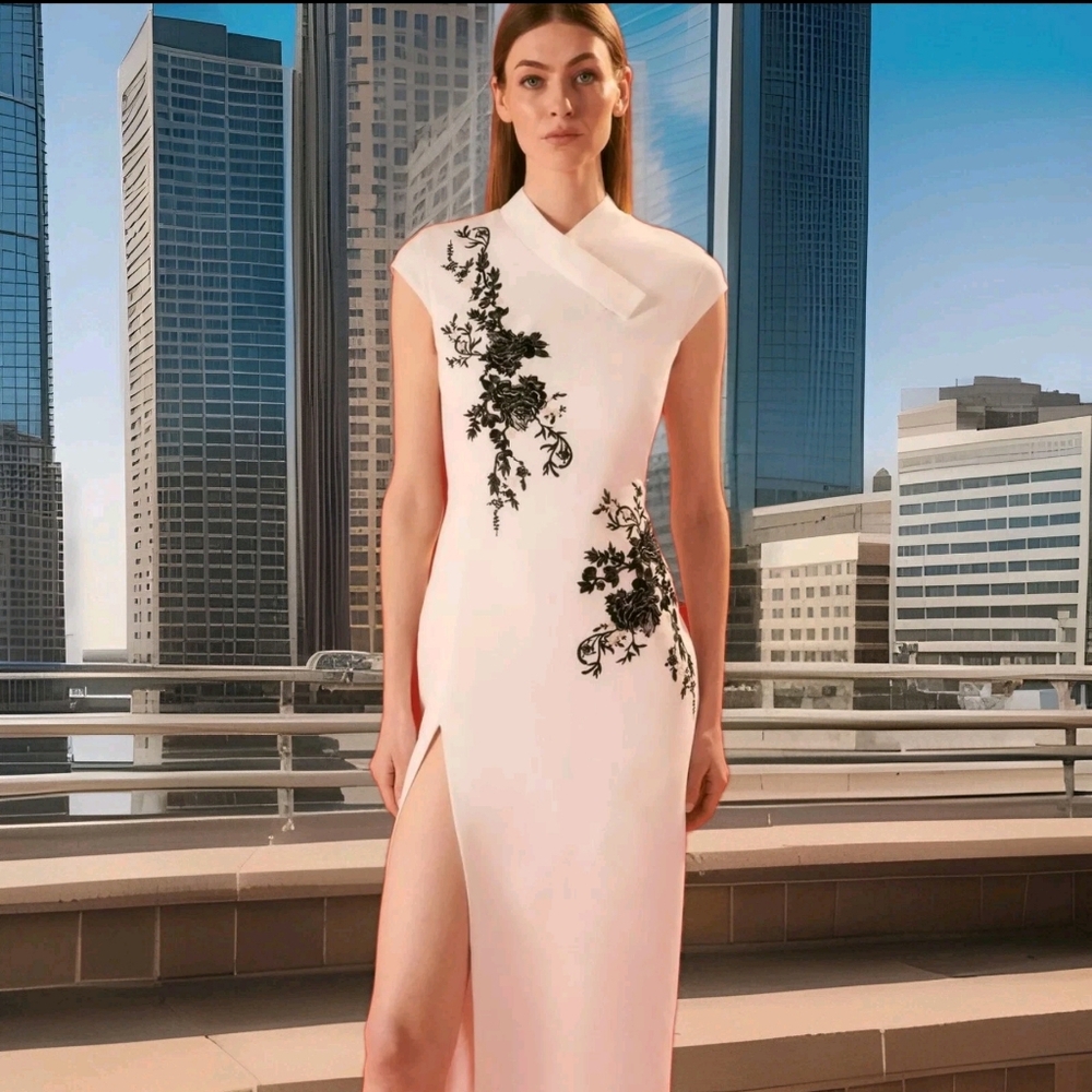 Karen Millen Cream Midi Dress